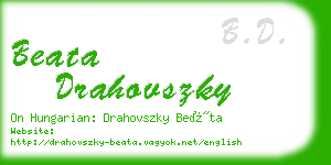 beata drahovszky business card